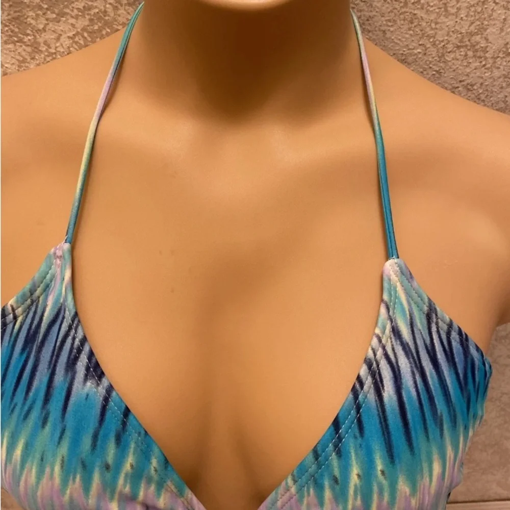 Vibrant Blue and Purple Bikini Top